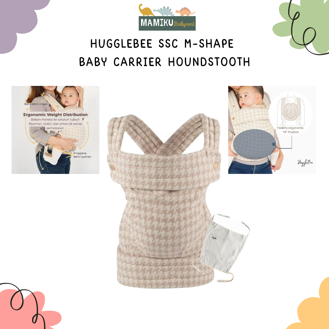 HUGGLEBEE SSC M-SHAPE BABY CARRIER HOUNDSTOOTH 2