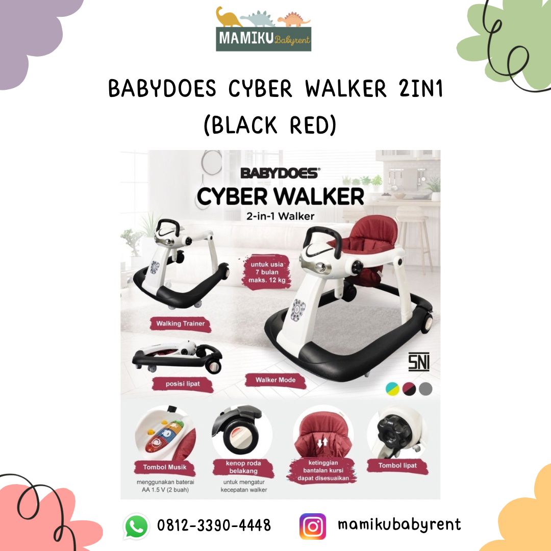 BABYWALKER BABYDOES CYBER WALKER 2IN1 RED